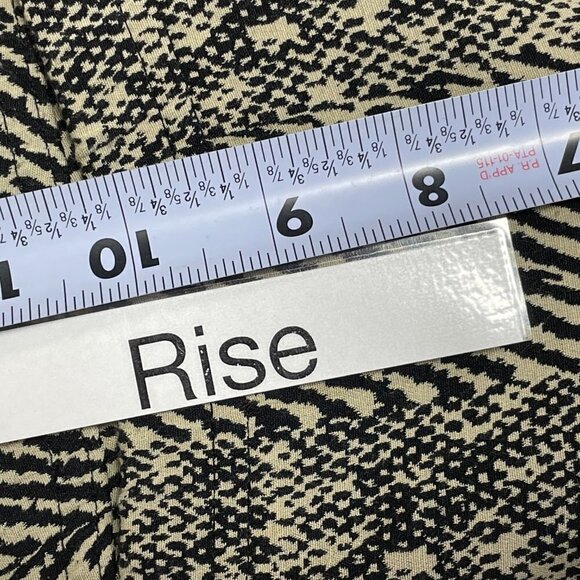 Free People Pants Printed Beige Black Side Zip Flat Front Small - Picture 7 of 13